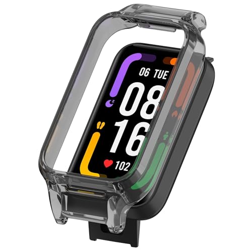 Bdsidy Schutzhülle Kompatibel mit Xiaomi Redmi Band Pro Cover, Smartwatch Schutzhülle mit Lünettenring Stylinghülle langlebig Hülle für Xiaomi Redmi Band Pro Watch (2 Stück Schwarz Clear) von Bdsidy