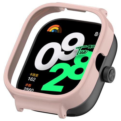 Bdsidy Schutzhülle Kompatibel mit Xiaomi Redmi Watch4/Redmi Watch3 Lite/Redmi Watch3/Redmi Watch2/Redmi Watch Cover mit Lünettenring Stylinghülle langlebig (2 Stück Rosa, Redmi Watch3 Lite) von Bdsidy