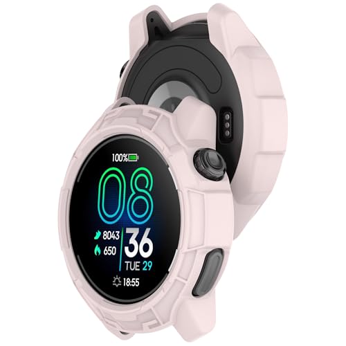 Bdsidy Silikon Hülle Kompatibel mit Coros Pace Pro, TPU Schützende für die stoßfeste und unzerbrechliche Schutzhülle für Coros Pace Pro Smartwatch Gehäuse Smartwatch Zubehör (2 Stück Rosa) von Bdsidy