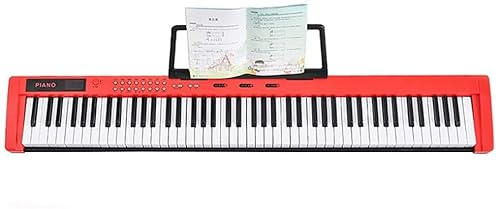 Accessoires Electronic piano professional 88 key portable APP smart teaching home beginners, children, adults, electronic piano three power supply modes, red/black 1200X190X65mm(Claret,B) von BeTlreo