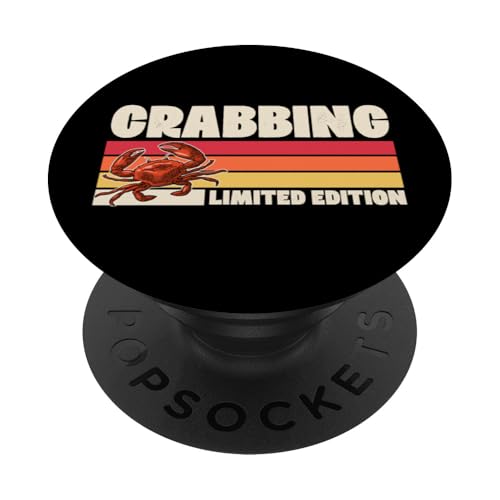 Crabbing Limited Edition Retro 70er Jahre Camp Style Stripes PopSockets Klebender PopGrip von Beach Crabbing and Crab Hunting Gear Collection