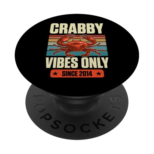 Crabby Vibes, seit 2014, Geburtstagsparty mit Krabbenmotiv PopSockets Klebender PopGrip von Beach Crabbing and Crab Hunting Gear Collection