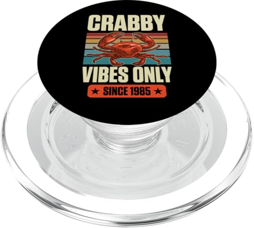 Geburtstagsparty mit Krabbenmotiv, nur seit 1985, mit Crabby Vibes PopSockets PopGrip für MagSafe von Beach Crabbing and Crab Hunting Gear Collection