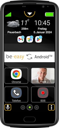 Beafon, M7 Lite Premium, Smartphone, Seniorenhandy, SOS Notruftaste, Sicherheitszone, Hörgerätekompatibel, Touchdisplay 5,5" Zoll (13,97cm), 4G, Farbe schwarz von Beafon