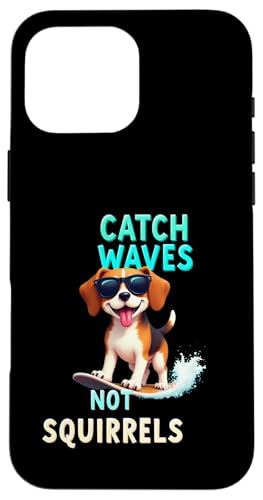 Cooler Beagle-Surfhund Hülle für iPhone 16 Pro Max von Beagle Fun Designs