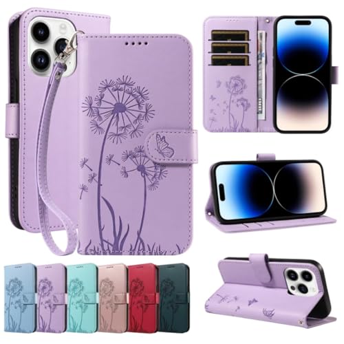 Beajew Handyhülle für Honor 200 Hülle [Mit 2 Stück Panzer Schutz Glas] Standfunktion Kartenfach Wallet Premium Leder Schutzhülle Flip Case Cover Stoßfeste Klapphülle- Lila von Beajew