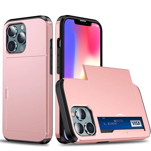 Beajew Handyhülle für Samsung Galaxy S10 Case Silikon, mit Kartenfach Silikon TPU Handyhülle Dünn Weiche Stoßfest Flexibel Handy Tasche Bumper Brieftasche Case, Roségold von Beajew