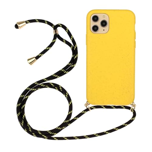 Beajew Handykette Handyhülle kompatibel mit Samsung Galaxy S10 Lite Necklace Hülle Nylon Schultergurt Weich Silikon TPU Cover mit mit Band Handyhülle für zum Umhängen mit Stylische Band-Gelb von Beajew