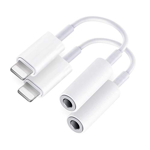 2 Pack Lightning auf Klinke Adapter 【MFi Zertifiziert】 iPhone Aux Adapter Kopfhörer Adapter 3.5mm Audio Kabel Konverter 3,5‑mm-Kopfhöreranschluss Adapter für iPhone 14/13/12/11/X/XS/XS Max/XR/8/7 von Beamingnet