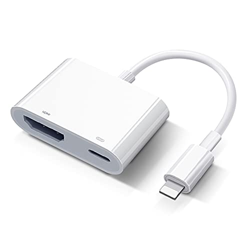 Lightning Adapter AV Digital [Apple MFI Zertifiziert] iPhone iPad HDMI Adapter TV Lightning auf HDMI Plug and Play Kabel für iPhone 14/13/12/SE/11/XS/XR/X/8/7/iPad auf TV/HDTV/Monitor/Projektor von Beamingnet