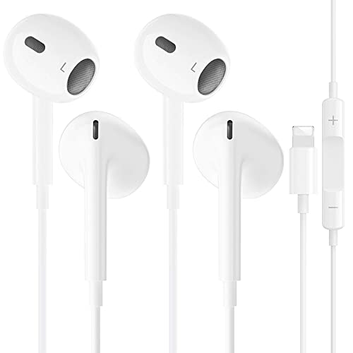 iPhone Kopfhörer [MFi Zertifiziert] 2 Pack iPhone Kopfhörer mit Kabel/HiFi Stereo Noise Cancelling mit Lautstärkeregler und Mikrofon Kompatibel mit iPhone 14 Pro Max/Pro/14 Plus/13/12/SE/11/XS/8/7 von Beamingnet