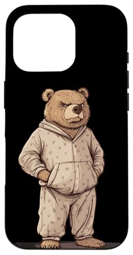 Mürrischer Bär im Schlafanzug für verträumte und schläfrige Nachtwäsche Outfit Hülle für iPhone 16 Pro von Bear Pajama