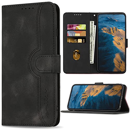 Bear Village Hülle für Huawei P Smart 2019 / Honor 10 Lite, PU Leder Handyhülle Klappbar Handytasche, Schutzhülle mit Kartenfach für Huawei P Smart 2019 / Honor 10 Lite, Schwarz von Bear Village