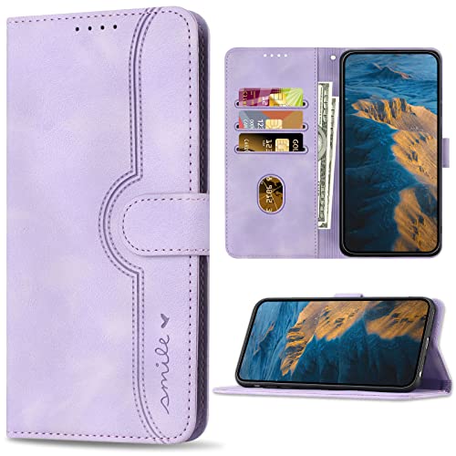 Bear Village Hülle für Samsung Galaxy Note 10 Plus/Galaxy Note 10 Pro, PU Leder Handyhülle Klappbar Handytasche, Schutzhülle mit Kartenfach für Galaxy Note 10 Plus/Galaxy Note 10 Pro, Violett von Bear Village