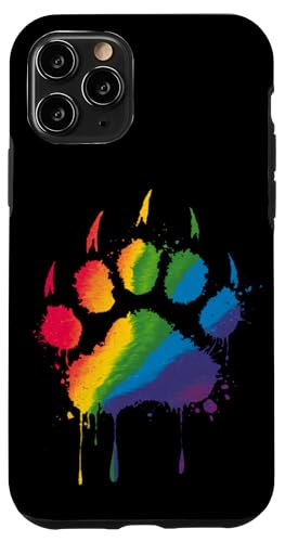 Hülle für iPhone 11 Pro Gay Bear Pride Bärentatze Regenbogen-Flagge von BearWoof