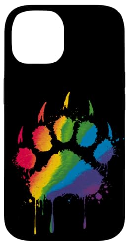 Hülle für iPhone 14 Gay Bear Pride Bärentatze Regenbogen-Flagge von BearWoof