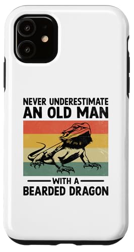 Hülle für iPhone 11 Unterschätzen Sie niemals einen alten Mann mit einem Bartdrachen von Bearded Dragon Reptile Lizard Lover Gifts