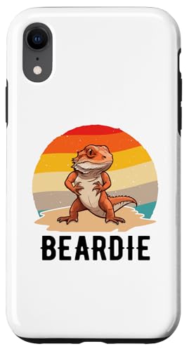 Hülle für iPhone XR Retro Sunset Beardie Bearded Dragon Eidechse Reptile Lover von Bearded Dragon Reptile Lizard Lover Gifts