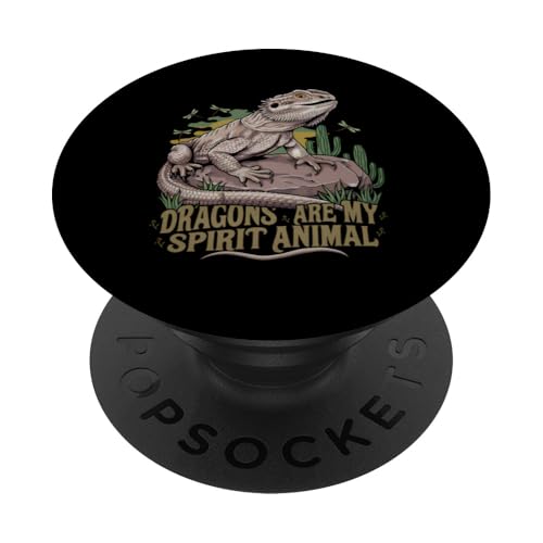 Bartdrache Kunst Drachenkopf Reptilienliebhaber Zubehör PopSockets Klebender PopGrip von Bearded Dragon Shirt Owner Gifts for Reptile Lover