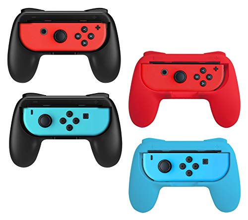 Beastron Joy Con Griffe kompatibel mit Nintendo Switch Rot&Blau&Schwarz 4 Pack von Beastron
