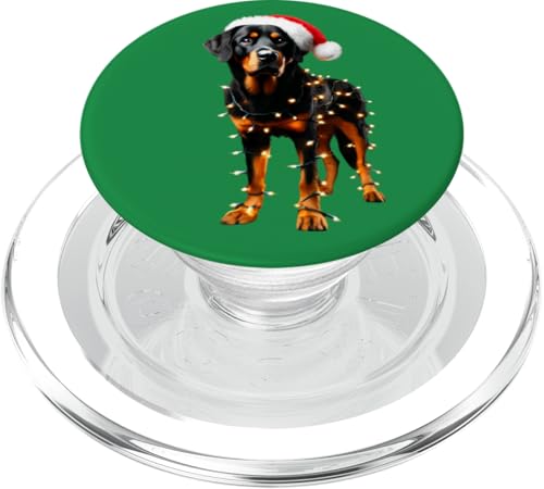 Beauceron Weihnachtsmannmütze, Weihnachtsbeleuchtung, Hundebesitzer, Mutter, Vater, Liebhaber PopSockets PopGrip für MagSafe von Beauceron Christmas Products