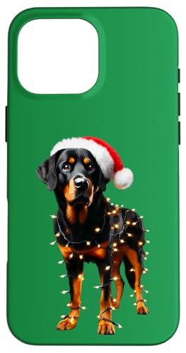 Hülle für iPhone 16 Pro Max Beauceron Weihnachtsmannmütze, Weihnachtsbeleuchtung, Hundebesitzer, Mutter, Vater, Liebhaber von Beauceron Christmas Products