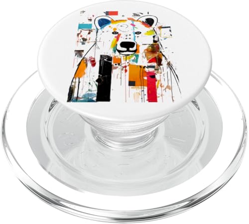 Abstrakter Bär Color Splash Moderne Grafik PopSockets PopGrip für MagSafe von Beautiful Abstract Art Collection, Many More Here