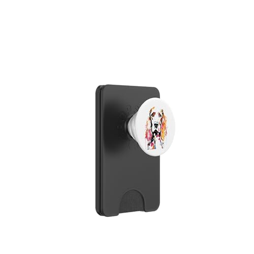 Bunte Cocker Spaniel Hundeliebhaber PopSockets PopWallet für MagSafe von Beautiful Abstract Art Collection, Many More Here