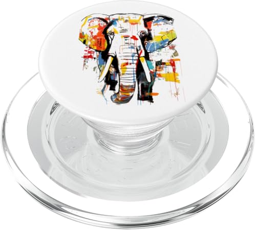 Bunter Elefant Lebendige abstrakte Tierwelt PopSockets PopGrip für MagSafe von Beautiful Abstract Art Collection, Many More Here