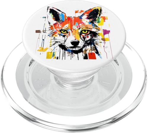 Buntes Fuchskopf-Pop-Art-Mal PopSockets PopGrip für MagSafe von Beautiful Abstract Art Collection, Many More Here