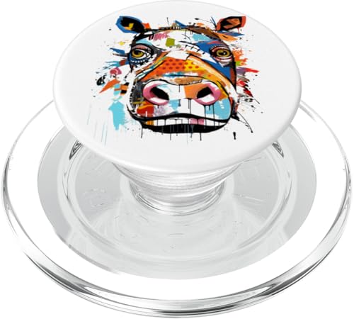 Buntes abstraktes Kuhgesicht, lebendige Pop-Art PopSockets PopGrip für MagSafe von Beautiful Abstract Art Collection, Many More Here