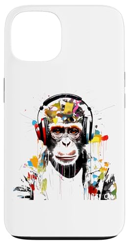 Hülle für iPhone 13 Vibrant Monkey Kopfhörer Splash Art von Beautiful Abstract Art Collection, Many More Here