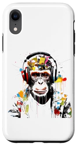 Hülle für iPhone XR Vibrant Monkey Kopfhörer Splash Art von Beautiful Abstract Art Collection, Many More Here