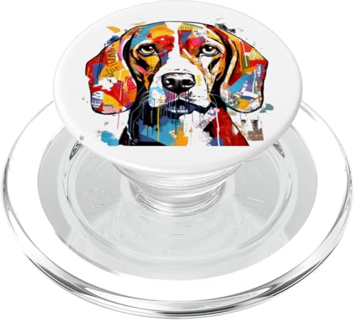 Lebendige Beagle-Gesichtsfarbe Splash Canine PopSockets PopGrip für MagSafe von Beautiful Abstract Art Collection, Many More Here