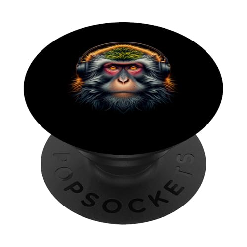 Japanisches Makakenhemd Affe Portrait Wildlife Exotic Ape PopSockets mit austauschbarem PopGrip von Beautiful Animals Gifts and Shirts