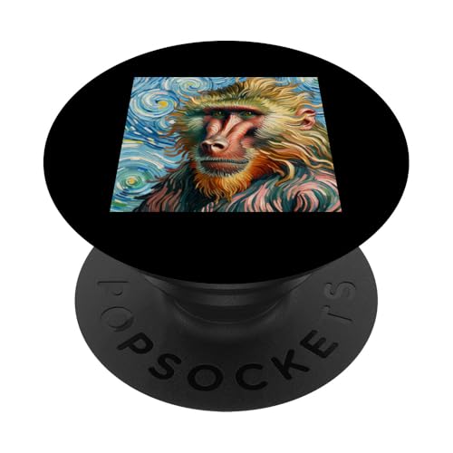 Vincent Van Gogh Shirt Affe Vangogh Ape Baboon Art Funny PopSockets mit austauschbarem PopGrip von Beautiful Animals Gifts and Shirts