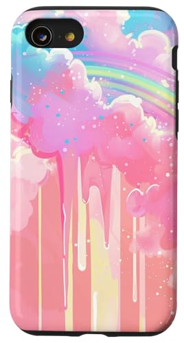 Hülle für iPhone SE (2020) / 7 / 8 Rosa Regenbogen Grafik Malerei im Freien von Beautiful Floral Flower Pattern