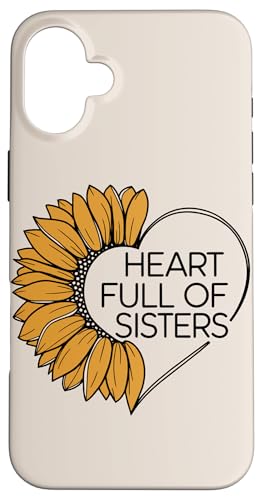 Hülle für iPhone 16 Plus Herz voller Schwestern Sonnenblume Boho Damen Zitat von Beautiful Sunflower Artwork Nature and Flower