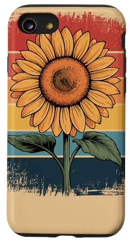 Hülle für iPhone SE (2020) / 7 / 8 Sonnenblume Retro Art - Natur und Vintage von Beautiful Sunflower Artwork Nature and Flower