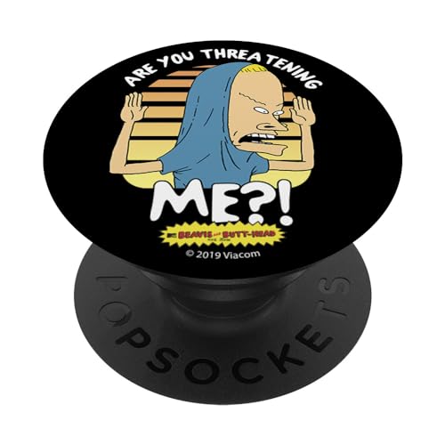 Beavis and Butt-Head Are You Threatening Me? Retro Portrait PopSockets Klebender PopGrip von Beavis and Butt-Head