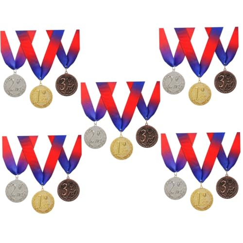 Beavorty 5 Sätze Die Medaille Leichtathletik Medaillen Medaillenaufhänger Fußball Medaillen Sportmedaillen Auszeichnung Medaillen Aus Metall Medaillen Für Den 1. Platz Legierung 3 Stück * 5 von Beavorty