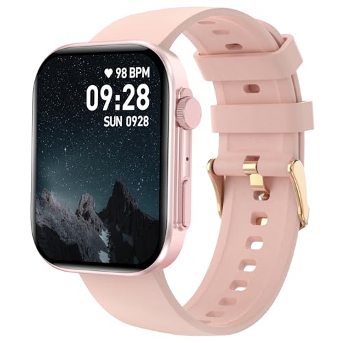 Bebinca Smartwatch-Herren-Damen, 2,01" Touchscreen mit 24-Stunden-Herzfrequenzüberwachung, Schlafmonitor, Schrittzähler, 123 Sportmodus, IP68 Wasserdicht Fitnessuhr für iOS Android(Roségold) von Bebinca