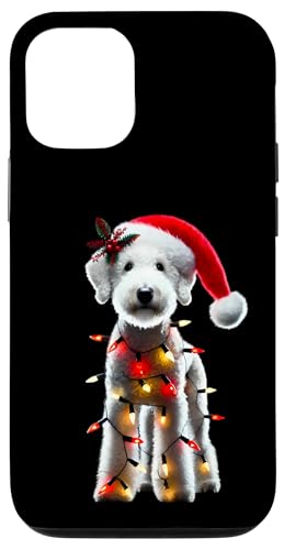 Hülle für iPhone 12/12 Pro Bedlington Terrier Hund Weihnachtsmannmütze Weihnachtsbeleuchtung Besitzer Mama von Bedlington Terrier Dog Christmas Products