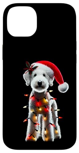 Hülle für iPhone 14 Plus Bedlington Terrier Hund Weihnachtsmannmütze Weihnachtsbeleuchtung Besitzer Mama von Bedlington Terrier Dog Christmas Products