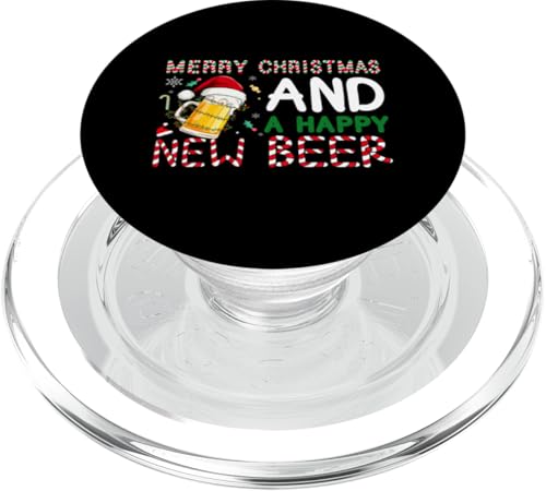 Frohe Weihnachten und ein gutes neues Bier PopSockets PopGrip für MagSafe von Beer Drinking Christmas Family Matching Fun Gifts