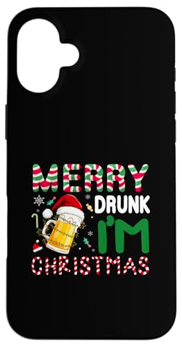 Hülle für iPhone 16 Plus Merry Drunk, ich bin Weihnachten von Beer Drinking Christmas Family Matching Fun Gifts