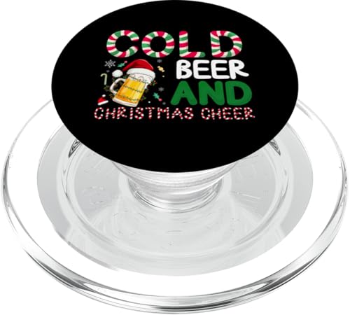 Kaltes Bier und Weihnachtsstimmung PopSockets PopGrip für MagSafe von Beer Drinking Christmas Family Matching Fun Gifts