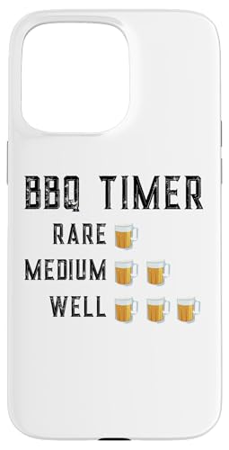 Hülle für iPhone 15 Pro Max Lustiger Grill-Timer für Bierliebhaber, seltener Mittelbrunnen von Beer Lover and Meat Smoking Pitmasters Barbeque