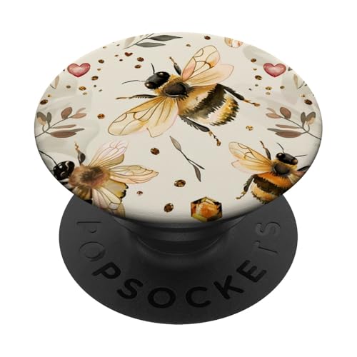 Ästhetische Bienen, Blumenmuster, Blumenbienen, Mädchen, Damen PopSockets Klebender PopGrip von Bees Floral Pattern Flower Garden Designs