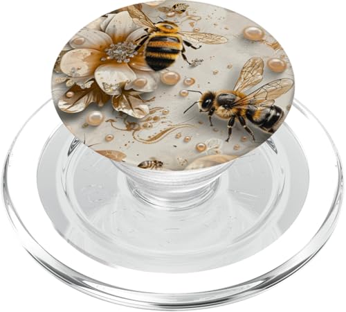 Ästhetische Bienen, Blumenmuster, Blumenbienen, Mädchen, Damen PopSockets PopGrip für MagSafe von Bees Floral Pattern Flower Garden Designs